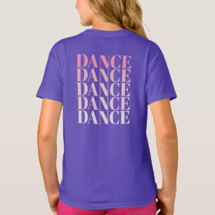 Roze en Paarse Dans Dans Dans Slogan T-shirt