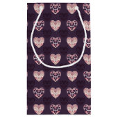 Roze en Paarse deco Hearts Patterned Gift Bag Klein Cadeauzakje (Achterkant)