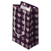 Roze en Paarse deco Hearts Patterned Gift Bag Klein Cadeauzakje (Voorkant Gekanteld)