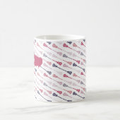 Roze en Paarse diagnose Lacrosse Sticks Patroon Koffiemok (Center)