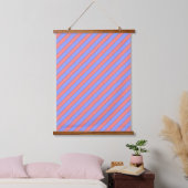 Roze en Paarse diagonale strepen Hangend Wandkleed (Slaapkamer)