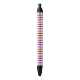 Roze en Paarse Diamant Patroon Zwarte Inkt Pen