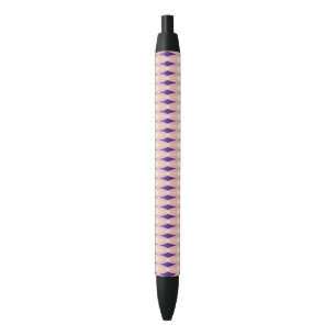 Roze en Paarse Diamant Patroon Zwarte Inkt Pen