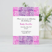 Roze en Paarse dierpatronen Aankondiging (Staand voorkant)