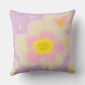 Roze en Paarse digitale kunstbloemen Kussen (Achterkant)