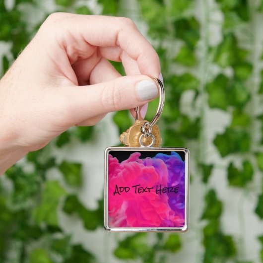 Roze en Paarse digitale rook Sleutelhanger (Hand)