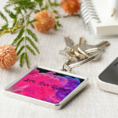 Roze en Paarse digitale rook Sleutelhanger (Zijkant)