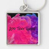 Roze en Paarse digitale rook Sleutelhanger (Voorkant)