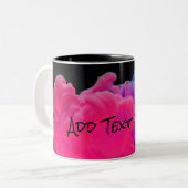 Roze en Paarse digitale rook Tweekleurige Koffiemok (Voorkant links)