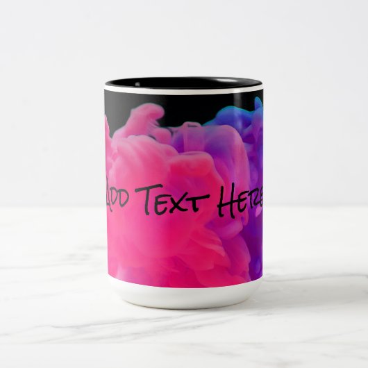 Roze en Paarse digitale rook Tweekleurige Koffiemok (Center)