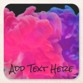 Roze en Paarse digitale rookwolken Kartonnen Onderzetters (Voorkant)