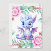 Roze en Paarse Dinosaurus Peony Baby shower Bingo (Achterkant)