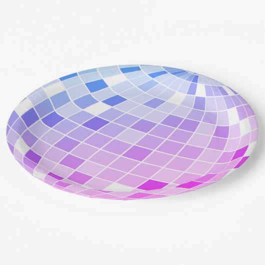Roze en Paarse discobal verjaardagsfeest Papieren Bordje (Gekanteld)