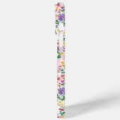 Roze en paarse Ditsy-bloemen Monogram Case-Mate iPhone Case (Achterkant / Links)