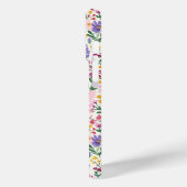 Roze en paarse Ditsy-bloemen Monogram Case-Mate iPhone Case (Achterkant / Links)