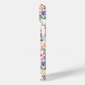 Roze en paarse Ditsy-bloemen Monogram Case-Mate iPhone Case (Achterkant / Links)