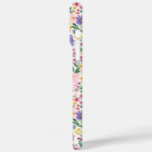 Roze en Paarse Ditsy Bloemen Monogram Case-Mate iPhone Case (Achterkant / Links)