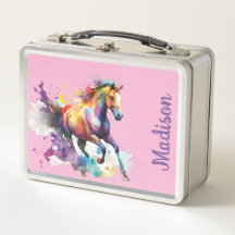 Roze en Paarse Dravende Paard Custom