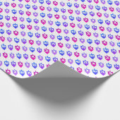 Roze en Paarse Dreidels Hanukkah Cadeaupapier (Hoek)