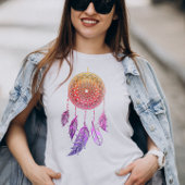 roze en paarse droomcatcher boho t-shirt
