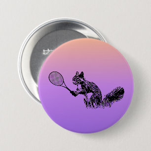 Roze en Paarse eekhoorn Tennis Ronde Button 7,6 Cm