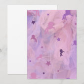 roze en paarse eenhoorn - en stervormig ontwerp -  save the date (Voorkant / Achterkant)