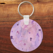 roze en paarse eenhoorn - en stervormig ontwerp -  sleutelhanger (Voorkant)