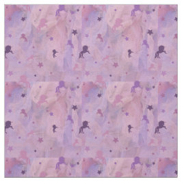 roze en paarse eenhoorn- en stervormig ontwerp- stof