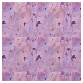 roze en paarse eenhoorn- en stervormig ontwerp- stof