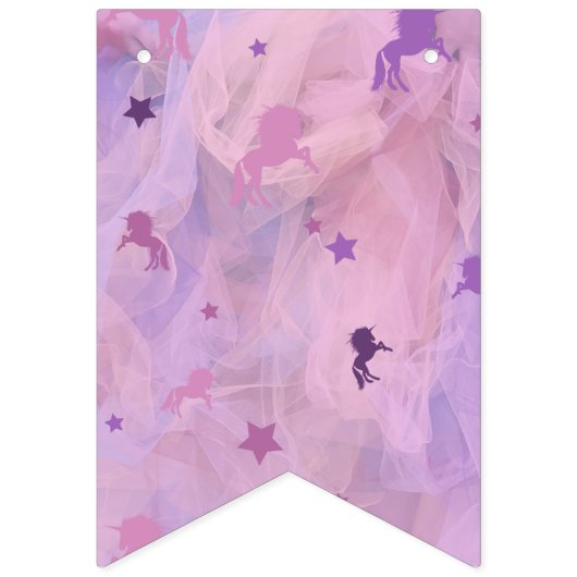 roze en paarse eenhoorn - en stervormig ontwerp -  vlaggetjes (Eerste vlag)