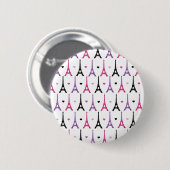 Roze en Paarse Eiffeltoren Ronde Button 5,7 Cm (Voorkant /achterkant)