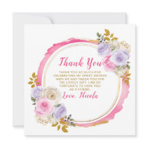 Roze en Paarse Elegante Bloemen Sweet Sixteen