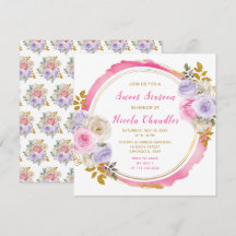 Roze en Paarse Elegante Bloemen Sweet Sixteen