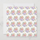 Roze en Paarse Elegante Bloemen Verjaardagsfeest Kaart (Achterkant)