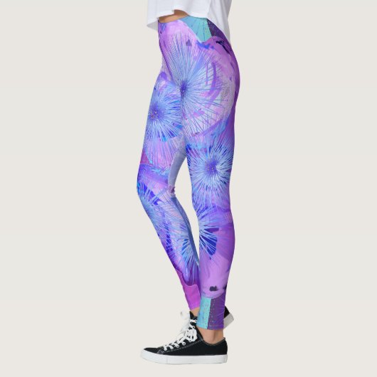 Roze en Paarse en Blauwe Ontwerper Leggings (Links)