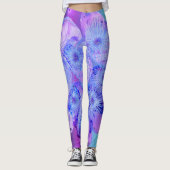 Roze en Paarse en Blauwe Ontwerper Leggings (Voorkant)