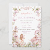 Roze en Paarse Fairy verjaardagsfeestje Kaart (Voorkant)