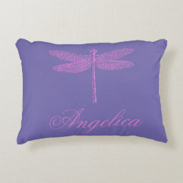 Roze en Paarse Fantasy Dragonfly Accent Kussen