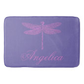 Roze en Paarse Fantasy Dragonfly Badmat (Voorkant)