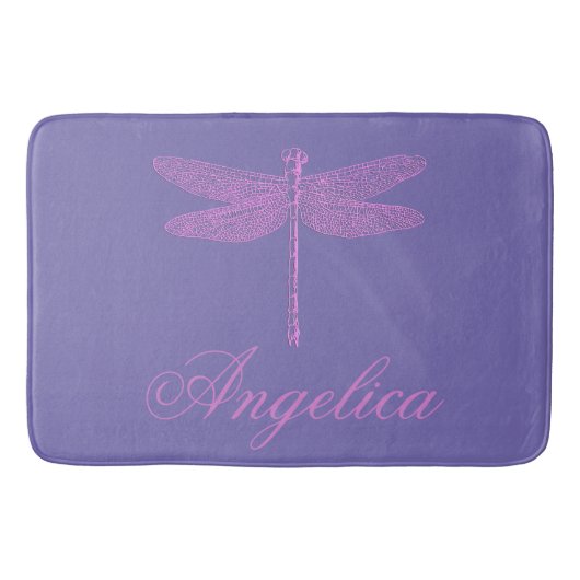 Roze en Paarse Fantasy Dragonfly Badmat (Voorkant)