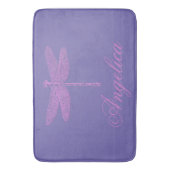Roze en Paarse Fantasy Dragonfly Badmat (Voorkant Verticaal)
