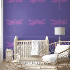 Roze en Paarse Fantasy Dragonfly Behang