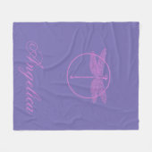 Roze en Paarse Fantasy Dragonfly Fleece Deken (Voorkant (Horizontaal))
