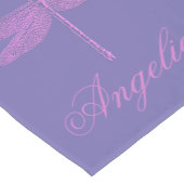 Roze en Paarse Fantasy Dragonfly Korte Tafelloper (Hoek)