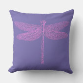 Roze en Paarse Fantasy Dragonfly Kussen (Voorkant)