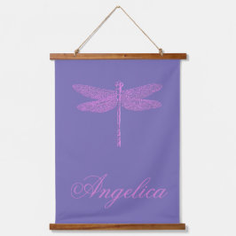 Roze en Paarse Fantasy Dragonfly Personaliseren Hangend Wandkleed