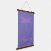 Roze en Paarse Fantasy Dragonfly Personaliseren Hangend Wandkleed (Gebogen)