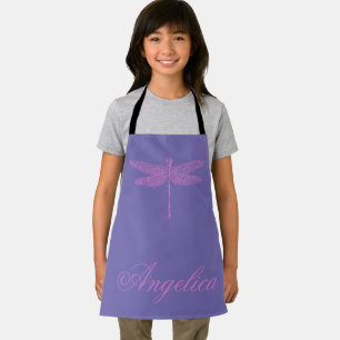 Roze en Paarse Fantasy Dragonfly Personaliseren Schort
