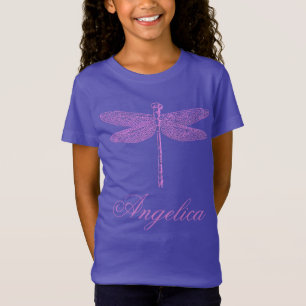 Roze en Paarse Fantasy Dragonfly T-shirt