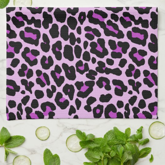 Roze en paarse, fashionable bladluipdruk theedoek (Gevouwen)